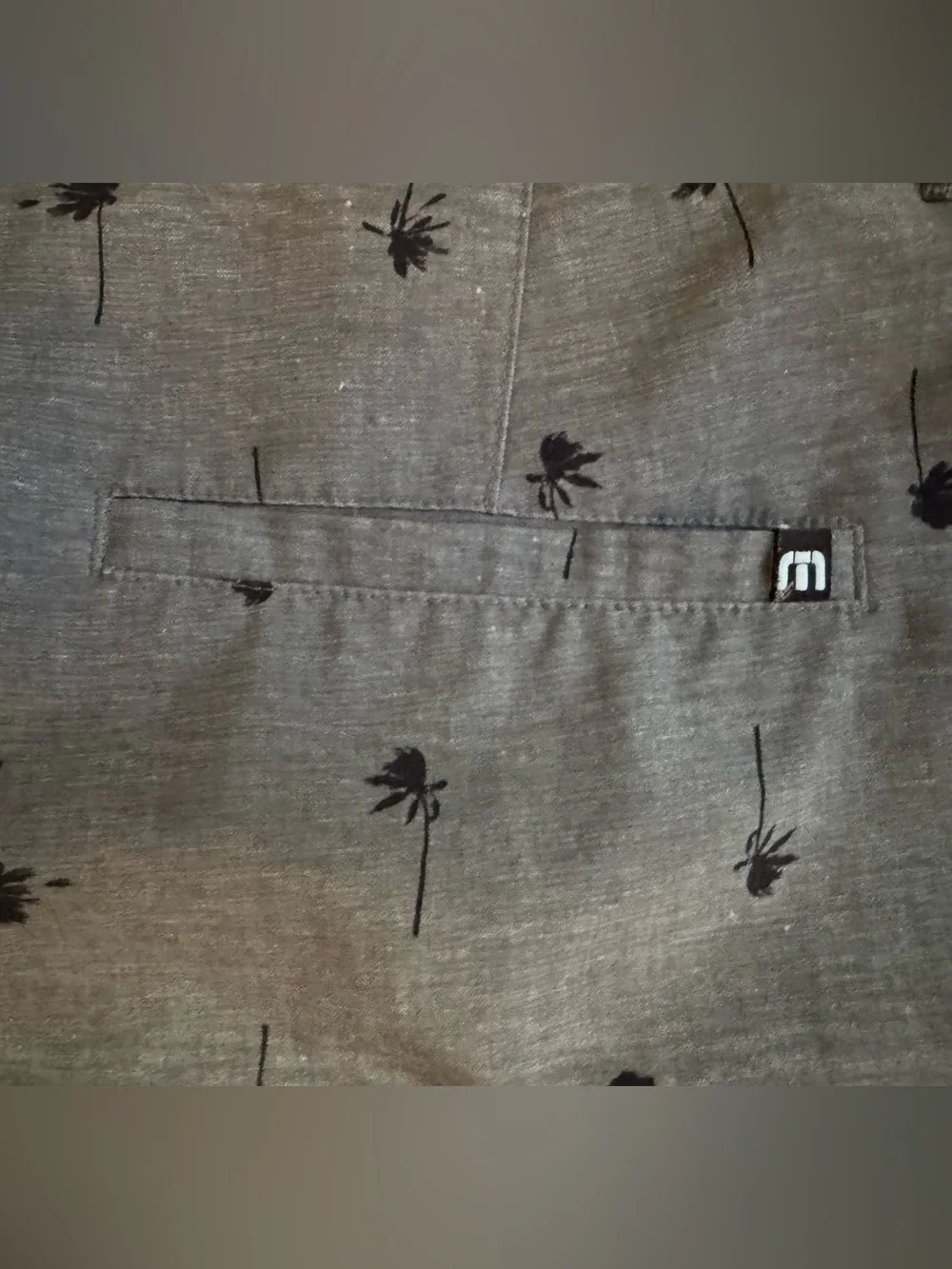 TravisMathew Palm Tree Print Golf Shorts Gray Men’s Size 40 Stretch Performance